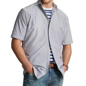 Polo Ralph Lauren Big & Tall Short Sleeve Oxford Woven Shirt Color Slate 3XLT